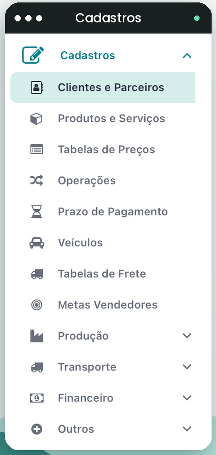 Módulo Cadastros